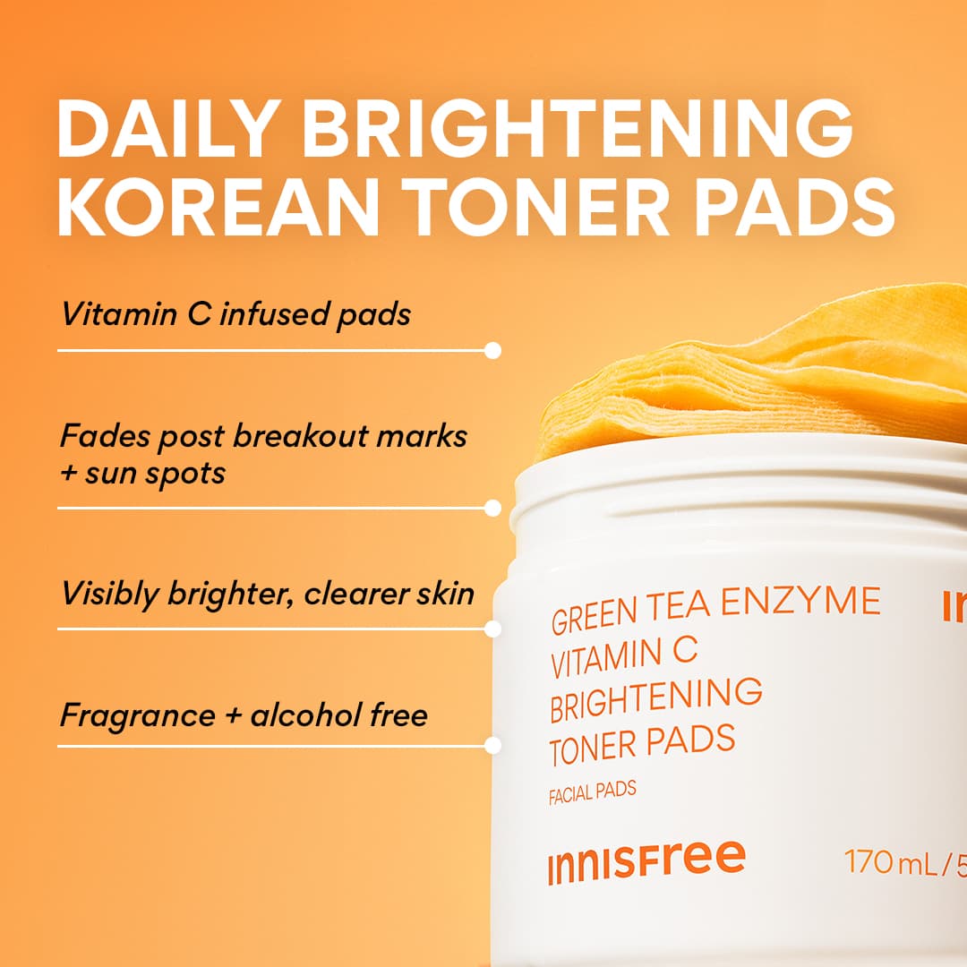 Innisfree Green Tea Enzyme Vitamin C Brightening Toner Pads