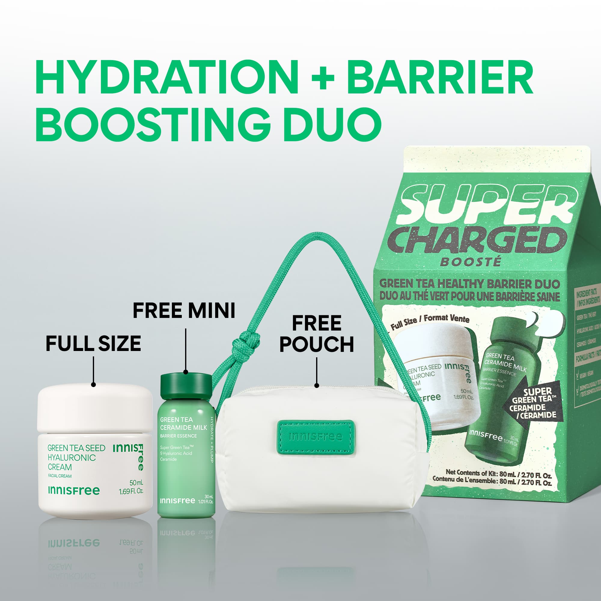 Innisfree Super Charged Green Tea Healthy Barrier Duo Set