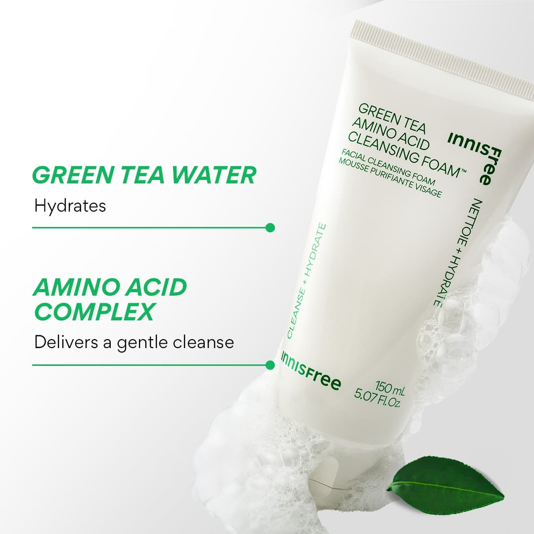 Innisfree Green Tea Amino Acid Cleansing Foam Gentle Face Cleanser