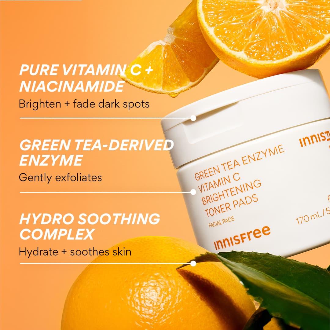 Innisfree Green Tea Enzyme Vitamin C Brightening Toner Pads