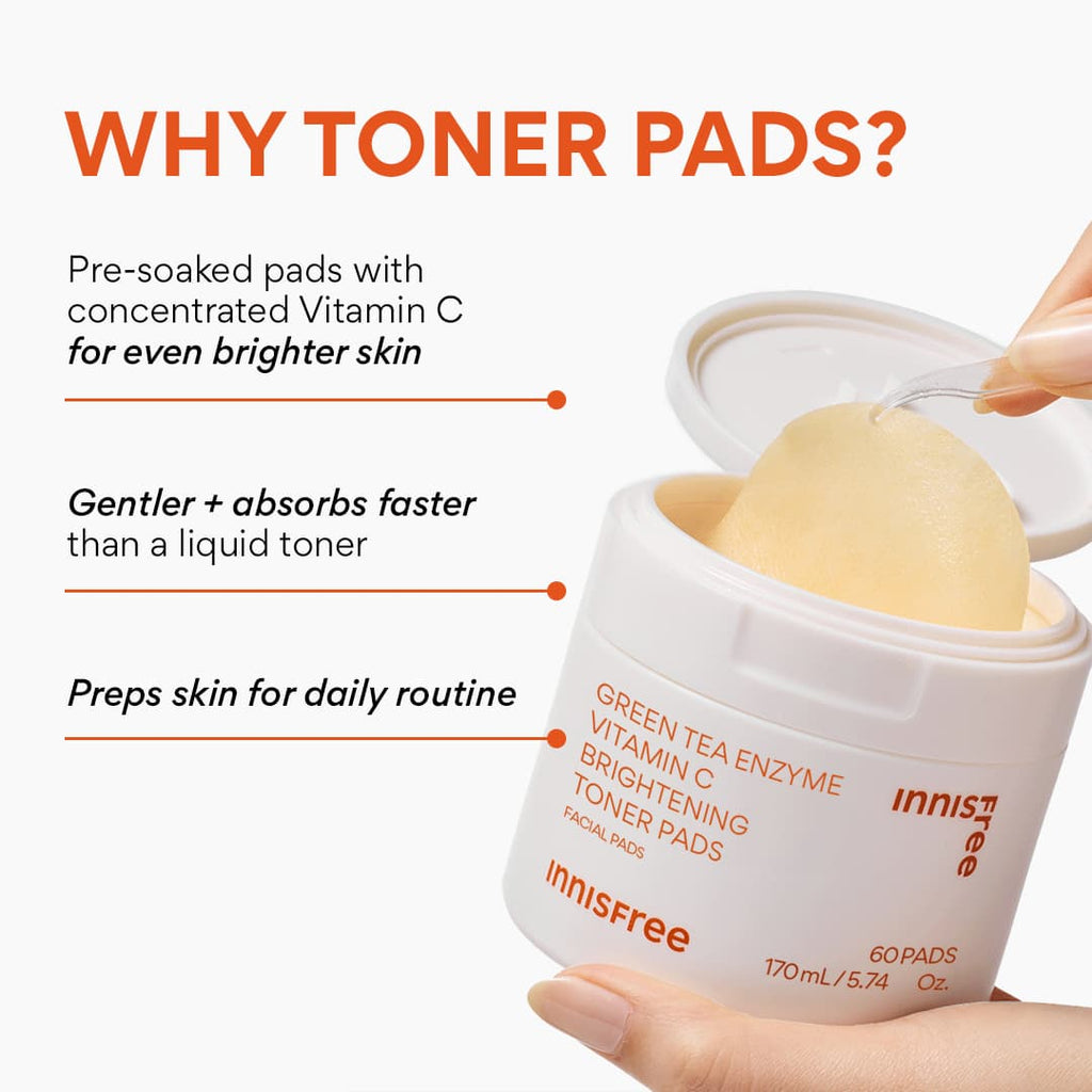 Innisfree Green Tea Enzyme Vitamin C Brightening Toner Pads