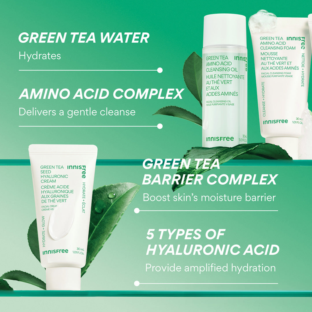 Innisfree Green Tea Mini Double Cleanse and Hydrate Trio