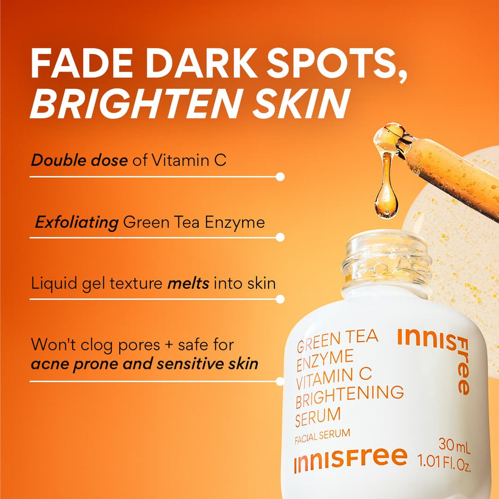 Innisfree Green Tea Enzyme Vitamin C Brightening Serum Best for Glowing Skin