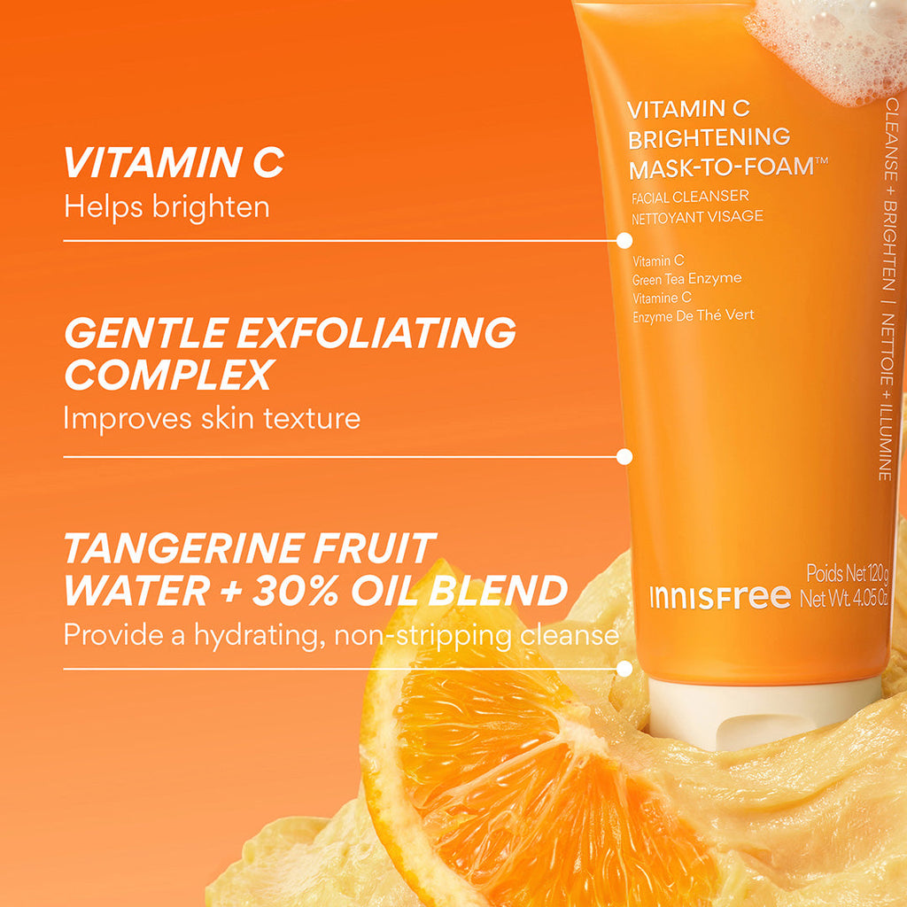 Innisfree Vitamin C Brightening Mask-to-Foam Facial Cleanser